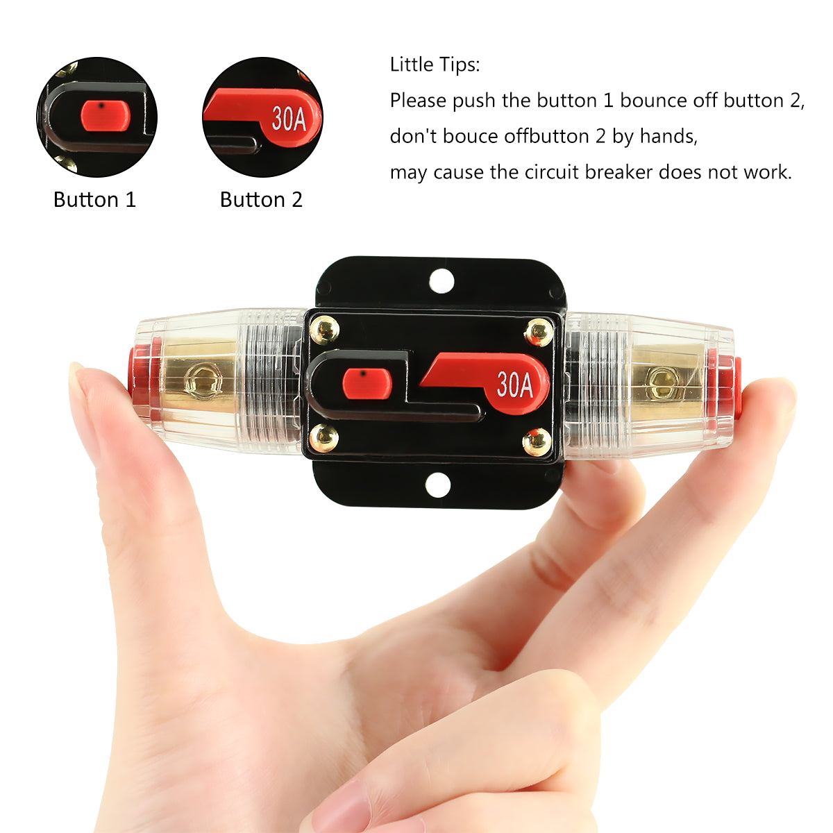 Interruttore Automatico Fusibile Auto 30A 12V-24V DC - Protezione Per Impianti Audio E Solar - Foto 10