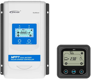 Temank EPever MPPT Dual Battery Solar Controller Regulator DR2210N 20A 12V 24V DC Auto